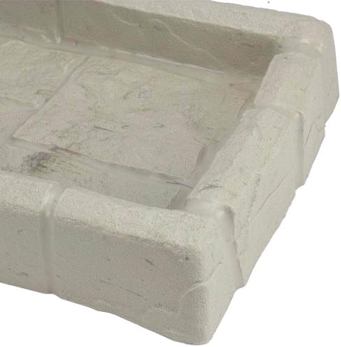 Suncast Poly Composite Easy to Use Decorative Outdoor Rain Gutter Downspout Extension Splash Block for Drains Under Gutters, Tan, 2 Pack