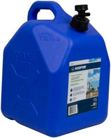 Scepter Flow Control 5 Gallon Water Jug with Spigot, Leak-Proof Heavy Duty Water Can for Camping Supplies, Storage, Hurricanes and More, Food Grade, BPA Free Container, 18.8 Liter Capacity, Blue