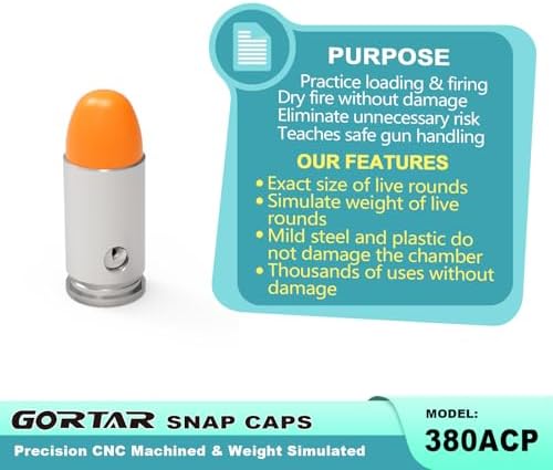Snap Caps Training Dummy Rounds Practice Safe Loading Firing Close to Real Weight