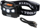 Klein Tools 56048 Rechargeable LED Headlamp, Adjustable Fabric Strap, 400 lms, All-Day Runtime, for Work, Running, Outdoor Hiking