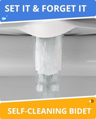 Clear Rear Bidet Attachment for Toilet - Self-Cleaning Dual Nozzle Bidet Toilet Seat with Adjustable Water Pressure - Easy Installation - Hygienic Toilet Accessories - 2 pack