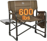 TIMBER RIDGE XXL Upgraded Oversized Directors Chairs with Foldable Side Table, Detachable Side Pocket, Heavy Duty Folding Camping Chair up to 600 Lbs Weight Capacity (Brown) Ideal Gift
