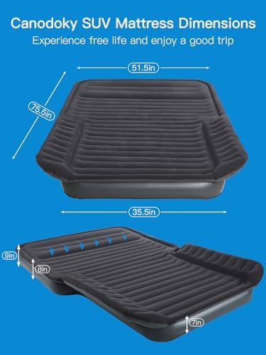 Upgraded SUV Air Mattress with Cordless Built-in Pump & 'Mattress Wings', 7-inch Height car Mattress | Car Camping for Mid/Large SUV, Minivan, Truck | 660 lb Capacity