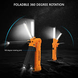 Tool Gifts for Men,Rechargeable LED Work Lights 2-Pack, Magnetic Base, Christmas Gifts for Him, Dad, Handyman - 5 Lighting Modes for Car Repair, Grill, Outdoor Use