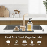 Dreatim Faucet Mat for Kitchen Sink - Wider Diatomite Fast Drying Stone Sink Tray, Super Absorbent, Prevents Moisture Buildup - Faucet Splash Guard for Bathroom Counter [Dark Grey, 15x5.3inch]