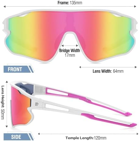 DUCO Kids Sunglasses Youth Baseball Sun Glasses Lightweight TR90 Frame UV400 Sports Cycling Shades for Boys Girls DK268