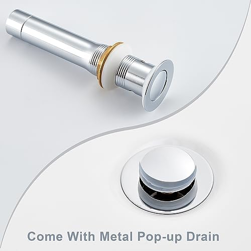 Ultimate Unicorn waterfall faucet chrome for bathroom sink, wide mouth spout with two handles waterfall, sink vanity faucet, single hole or 3 basin lavatory mode (DJS-MP-SB-PB-C)