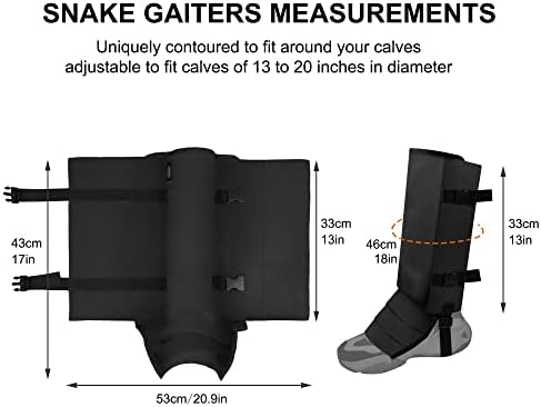 MDSTOP Snake Gaiters Leg Guards, Waterproof Snake Guards, Adjustable Snake Bite Protection for Lower Legs, Snake Chaps for Men & Women, Snake Proof Gaiters for Hunting,Outdoor and Farm Working