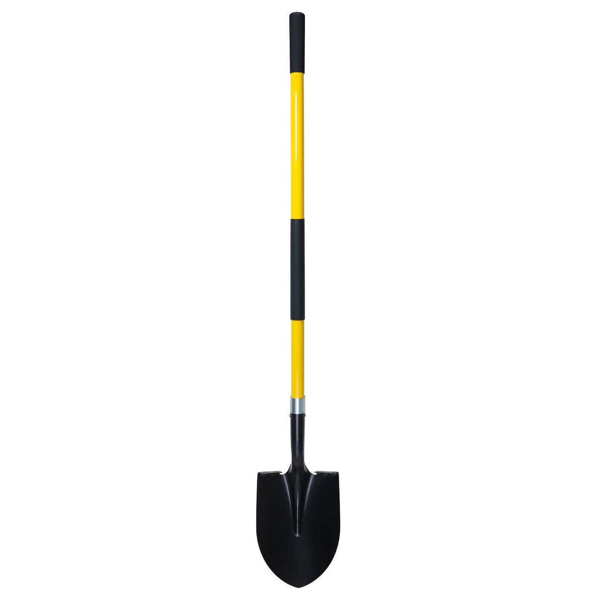 VNIMTI Heavy Duty Gardening Shovel, 56 Inch Round Blade with Fiberglass Handle (Yellow)