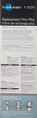 INSINKERATOR F-2000 Under Sink Water Filter Replacement Cartridge for INSINKERATOR Water Filtration System, VOCs and Lead Filter