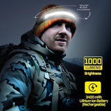 Liteband PRO 1000 Lumens LED Headlamp Rechargeable Battery Powered, Super Bright Tactical Head Lamp Flashlight Hard Hat Light, Mechanic Lamps, Camping, Running, Best Rated For Adults Forehead, Carbon