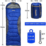 0 Degree Winter Sleeping Bags for Adults Camping (450GSM) - Temp Range (5F–32F) Portable Waterproof Compression Sack- Camping Sleeping Bags for Big and Tall in Env Hoodie: Backpacking Hiking 4 Season