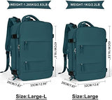 coowoz Large Travel Backpack For Women Men,Carry On Flight Approved,Hiking Waterproof Outdoor Sports Rucksack Casual Daypack Fit 15.6 Inch Laptop Shoes Compartment (Peacock Blue)
