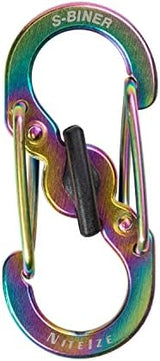 Nite Ize S-Biner MicroLock Stainless Steel - Durable Key Holder Carabiner Clip - S-Biner with Locking Gates - Durable & Strong Mini Carabiners for Keychain Accessories - Spectrum (5 Pack)