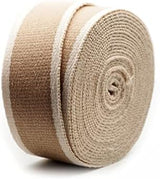 CRAFTMEMORE 1 1/2 Inches Cotton Webbing Strap, Two Tone Heavy Webbing Straps for Arts and Crafts, Luxury Bag Strap (5 Yards, Tan-Ivory)