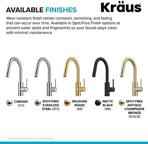 Kraus Oletto Spot Free Stainless Steel Dual Function Kitchen Faucets with Pull Down Sprayer, KPF-2620SFS