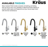 Kraus Oletto Spot Free Stainless Steel Dual Function Kitchen Faucets with Pull Down Sprayer, KPF-2620SFS