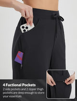 baleaf Women's Bermuda Long Shorts 9" Above Knee Length Quick Dry Lightweight Zipper Pockets Casual Summer Athletic UPF 50+