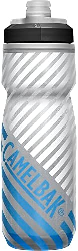 CamelBak Podium Chill Insulated Bike Water Bottle - Easy Squeeze Bottle - Fits Most Bike Cages - 21oz, Grey Blue Stripe