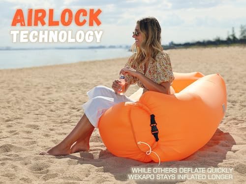 WEKAPO Inflatable Lounger Air Sofa Hammock-Portable,Water Proof& Anti-Air Leaking Design-Ideal Couch for Backyard Beach Traveling Camping Picnics & Music Festivals