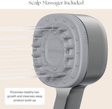 Canopy Handheld Filtered Shower Head & Scalp Massager - High Pressure Shower Head Filter for Hard Water - Reduce Impurities for Healthier Scalp, Skin & Hair - Hair Growth - Chrome