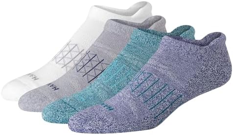 Hanes Men's Absolute Active Cushioned Heel Shield, Moisture Wicking Socks, Seamless Toe, 4-Pack
