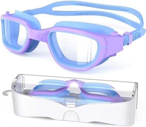 Kids Swim Goggles,Swimming Goggles for Kids 6-14, Anti-Fog UV Protection Pool Glasses for Boys Girls