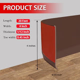 Vinyl Wall Base Baseboard Molding Trim 4" Flexible Self Adhesive Rubber Wall Base Moulding Trim Peel and Stick Design, 4 Inch x 20 Feet, Brown