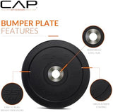 CAP Barbell 2-Inch Olympic Bumper Plate Weight Set | 100-370 lbs | Multiple Options