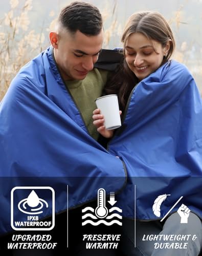 DUKUSEEK Outdoor Waterproof Stadium Blanket, XL Large (79x56) Hooded Stadium Blankets with Fleece,Portable,Warm Outside Blankets for Cold Weather, Camping, Sports, Beach, Football, Festivals…
