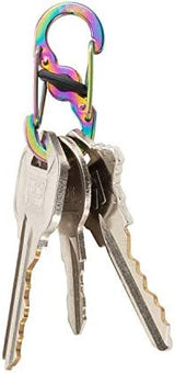 Nite Ize S-Biner MicroLock Stainless Steel - Durable Key Holder Carabiner Clip - S-Biner with Locking Gates - Durable & Strong Mini Carabiners for Keychain Accessories - Spectrum (5 Pack)