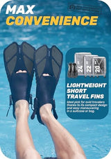 CAPAS Snorkel Fins, Swim Fins Travel Size Short Adjustable for Snorkeling Diving Adult Men Women Kids Open Heel Swimming Flippers