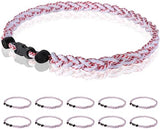 12 Pack Baseball Necklace 18inch, Team Gift for Baseball Funs, Three Braided Titanium Tornado Rope Design, with Muti - Color for Pick