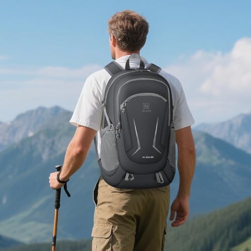 MIYCOO Backpack - Ultra Lightweight Packable Backpack for Travel Camping, 45L Hiking Back Pack Waterproof Foldable Daypack for Men Women Grey