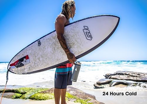 HYDRO CELL Stainless Steel Insulated Water Bottle with Straw - For Cold & Hot Drinks - Metal Vacuum Flask with Screw Cap and Modern Leakproof Sport Thermos for Adults (Graphite 24oz)