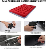 Queen Size Double Camping Air Mattress Bed with Air Pump,Inflatable Mattress,80"x 60"Thickened Portable Blow Up Air Mattress,Travel Sleeping Bed Pad for Camping Home Hiking