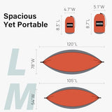 Kootek Camping Hammock 500 lbs Capacity, Portable Hammocks with Tree Straps & Attached Carry Bag, Camping Essentials Gear, Perfect for Outside Indoor Hiking Beach Backpack Travel