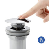 VANCOCO Washbasin Waste Set with Overflow (chrome), Universal Siphon Washbasin with pop-up Waste Valve, Brass Washbasin Waste Set