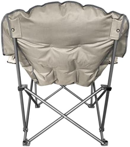 Black Sierra Oversized Camping Chair for Adults, Heavy Duty Outdoor Seat with Plush Padding, Supports 400lbs, Cup Holders & Carry Bag, Comfortable Folding Chair for Tailgating, Patio & Sideline Events