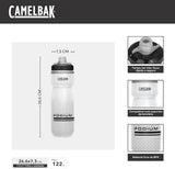 CamelBak Podium Chill Insulated Bike Water Bottle - Easy Squeeze Bottle - Fits Most Bike Cages - 24oz, White/Black