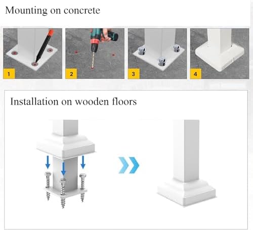 Hand Rails for Outdoor Steps,4 Step Stair Handrail & Indoor Stair Railing Kit，Metty Metal Railings for Outdoor Steps and Hand Rails for Seniors for Porch Railing
