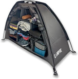 Tent & RV Camping Organizer with Zippered Flap, 9-Shelf Storage. RV Shoe Organizer, Dining Tent Organizer. Organize Any Other Camp Gear/Accessories (Patented - Licensed)