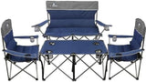 Camping Chair Set of 3, Outdoor Folding Camping Chairs for Heavy People with Cup Holder & Carry Bag,Collapsible Chair Include One Sofa Chair and Two Single Chair,Support up to 500lbs