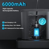 Moriko Portable Camping Shower, 6000mAh Rechargeable Shower Pump, Filtered Shower Head & 5 Gallons Foldable Bucket, Outdoor Shower for Hiking Beach, Travel, Pet Bath, Car Washing, Surf & Boat Cleaning