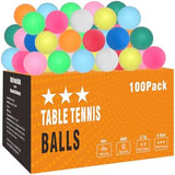 Ping Pong Balls 12 50 or 100 Pack: 3 Star Colored Table Tennis Balls for Outdoor Practice Party Games Cats Toys