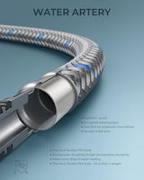 FORIOUS 4 Inch Centerset Bathroom Faucet Black 3 Hole or 2 Hole, Square Matte Black Bathroom Sink Faucet Centerset 4" with Metal Pop Up Drain, 24" CUPC Hose and Spare Water Saving Aerator