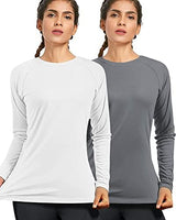 isnowood Women's Sun Protection Long Sleeve Shirts, UPF 50+ UV Rash Guard Swim Shirt, Workout Hiking Running Athletic Tops