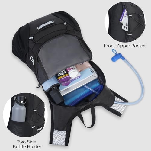 Lightweight Hydration Backpack, Running Backpack with 2L Water Bladder, Hydro Water Daypack for Cycling Hiking Rave for Men Women