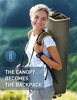 Beach Chair with Canopy Shade, Folding Camping Chair with Canopy with Cup Holder, Side Pocket for Camp, Beach, Tailgates, Fishing - Support 330 LBS