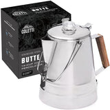 COLETTI Butte Coffee Percolator Camping — Percolator Coffee Pot, NO Aluminum or Plastic [14 Cup]